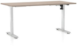 Rauman Állítható magasságú asztal OfficeTech A, 160 x 80 cm, fehér alap, tölgy