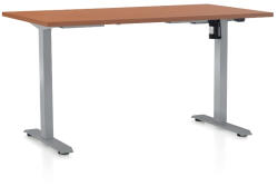 Rauman Állítható magasságú asztal OfficeTech A, 140 x 80 cm, szürke alap, cseresznye