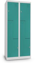Rauman Fém szekrény Z, 80 x 50 x 180 cm, csavaros zár, zöld - RAL 6033