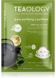 Teaology Face Mask Green Tea AHA masca de celule cu efect de curatare si reimprospatare pentru față și gât 21 ml