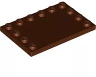 LEGO® 6180c88 - LEGO vörösesbarna csempe 4 x 6 méretű, 3 szélén bütyökkel (6180c88)
