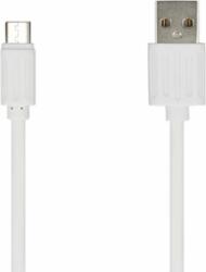 OEM USB Type-A apa - Micro USB Type-B apa Adat és töltő kábel - Fehér (3m) (KABAV0145)