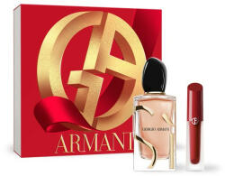 Giorgio Armani Sí Intense - refillable Ajándékszett, eau de parfum 100 ml + lipsatin 4 ml, női