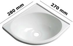 Osculati Chiuveta unghiulara din ABS, alb, 280x270x102mm (50.270.47)