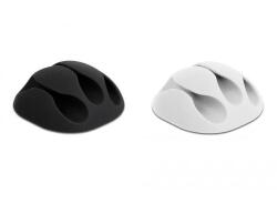 DELOCK Kábeltartó három kábelrendezővel 6 darabos készlet fekete / fehér (18346) (18346) - xupe