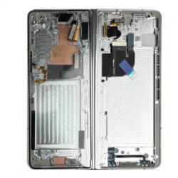 Samsung F946 Z Fold 5 5G 2023 Előlap keret+Belső, Nagy Lcd Kijelző+érintőpanel Fehér, Ezüst, Chream (GH82-31842B, GH82-31843B) Service Pack