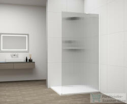 SAPHO ESCA WHITE MATT Walk-in zuhanyfal, falra szerelhető, flutes üveg, 1000mm (ES1310-03) (ES1310-03) - furdoszoba-szaniter