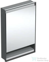 Geberit ONE 60x90 cm-es 1 ajtós falsík alatti tükrös szekrény ComfortLight világítással, balos, matt fekete/porszórt alumínium 505.820. 00.7 (505820007)
