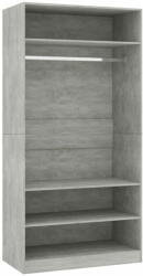 vidaXL betonszürke szerelt fa ruhásszekrény 100 x 50 x 200 cm 800229