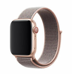 Apple Watch 1-6, SE (42 / 44 mm) / Watch 7-8 (45 mm) / Watch Ultra (49 mm), textíl pótszíj, szilikon keret, állítható, Devia Delux Sport3, vörösarany - tok-shop