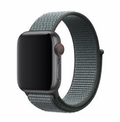 Apple Watch 1-6, SE (38 / 40 mm) / Watch 7-8 (41 mm), textíl pótszíj, szilikon keret, állítható, Devia Delux Sport3, sötétszürke