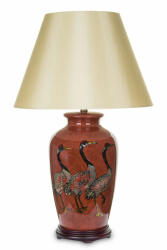 Art-Pol Vörösbarna kerámia asztali lámpa gémekkel 66x43x43cm (69175)