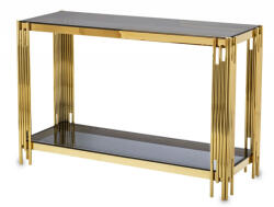 Art-Pol Design arany fém konzolasztal, üveg asztallap 78x123x40cm (138583)