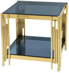 Art-Pol Design fém arany dohányzóasztal, füstüveg asztallap 56x59x59cm (146916)