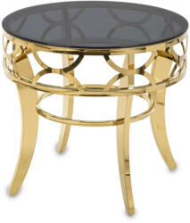 Art-Pol Design dohányzóasztal arany fém vázzal, füstüveg lappal 57x60x60cm (138588)
