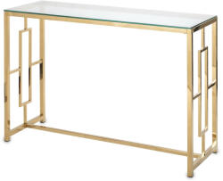 Art-Pol Design arany fém konzolasztal, üveg asztallap 78x120x40cm (131319)