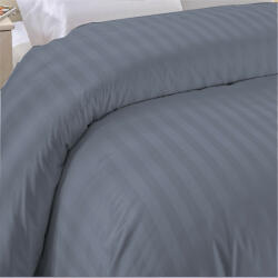 HomePuls Cearsaf de pilota 2 persoane king size Damasc Bumbac 100% tip Hotel cu dunga 1 cm, 200x230 cm, Gri Antracit