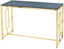 Art-Pol Design fém arany konzolasztal, füstüveg asztallap 78x120x40cm (146913)