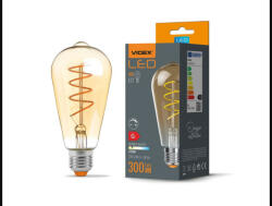 Videx Filamentszálas ST64 LED izzó 4 W-os meleg fehér E27-es foglalattal (VLE-ST64FASD-04272)