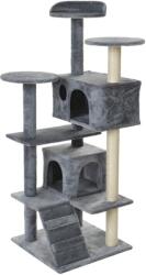  Ansamblu de joaca pentru pisici, 7 etaje, materiale ecologice, 131x58, 5x49cm, 13, 45kg, gri