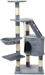 Ansamblu de joaca pentru pisici, 5 etaje, materiale ecologice, jucarie inclusa, 120x79x49cm, 7, 85kg, gri