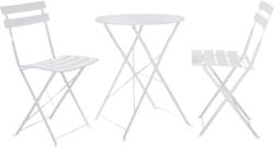 Mobikon Set masa scaune gradina otel alb obax 59.5x59.5x71 cm, 42x51x81 cm (0000371941) - storel