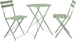 Mobikon Set masa scaune gradina otel verde obax 59.5x59.5x71 cm, 42x51x81 cm (0000371942) - storel