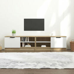 vidaXL 2 db fehér és sonoma-tölgy szerelt fa TV-szekrény 80x35x36, 5 cm (811477)