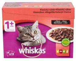 Whiskas Hrana Umeda pentru Pisici 12*100g Carne, Selectii Clasice in Sos