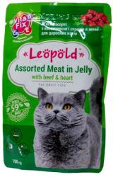 Leopold Hrana Umeda Pentru Pisici, Carne Asortata De Vita Si Inima In Jeleu, 100 g
