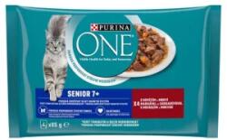 ONE Hrana Umeda One Senior pentru Pisici, cu Vita si Morcovi 4 x 85 g