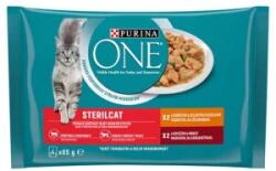 ONE Hrana Umeda One pentru Pisici Sterilizate, cu Pui/Mazare si Vita/Morcovi, 4 x 85 g