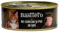 Leopold Hrana Umeda Pentru Pisici, Basteto Gold, Cu Carne De Curcan Si Pui In Sos, 85 g