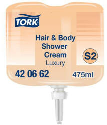 Tork Folyékony szappan, 475 ml, S2 rendszer, TORK Mini Luxury, tusoláshoz és hajmosáshoz (KHH795) (KHH795)