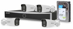 HikVision Sistem supraveghere IP exterior basic Hikvision 4EXTALB40-4MP-HDD, 4 camere, 4 MP, Lumina alba 40 m, 2.8 mm, PoE, HDD 1 TB (SIS-HK-IP-4EXTALB40-4MP-HDD)