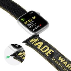 DuxDucis Accesoriu smartwatch DuxDucis Nylon Outdoor compatibila cu Apple Watch 4/5/6/7/8/SE/Ultra 42/44/45/49mm Verde/Galben (6934913035375)
