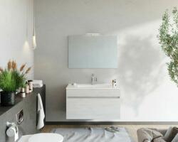 Savinidue Bogota 80cm-es 1 fiókos fürdőszobaszekrény fehér tölgy + mosdó - mindigbutor