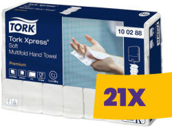 Tork Xpress® Soft Multifold hajtogatott kéztörlő - 2 rétegű, hófehér, 110 lap (Karton - 21 csg) (100288)