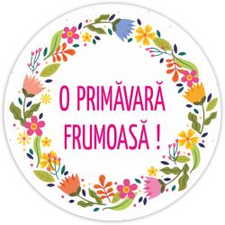 Label Print Rola etichete autoadezive personalizate, Buline O primavara frumoasa, floral , diametru 40 mm, 1000 buc rola (06905631026601)