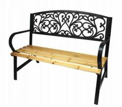 GardenLine Banca de gradina, metal si lemn, 120x56x87 cm, Adela (MEB2934) - pepita