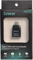 Spacer CARD READER extern SPACER, interfata USB Type C, citeste/scrie: micro SD; plastic, negru, SPCR-307 (timbru verde 0.03 lei) (SPCR-307)
