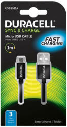 Duracell Cablu Date DURACELL USB Male la microUSB Male, 1 m, Black (USB5013A)