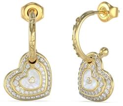 Guess Cercei Guess Amami rotunzi inima cu cristale si Mother of Pearl JUBE04019JWYGWHT-U