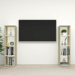  2 db fehér-sonoma színű forgácslap TV-szekrény 142, 5x35x36, 5 cm (VD3079921)
