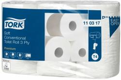 Tork Toalettpapír, T4 rendszer, 3 rétegű, 12 cm átmérő, Premium, TORK Soft , fehér (110317) - kellekanyagonline