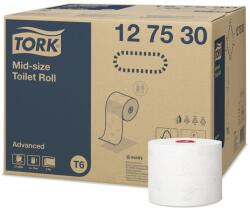 Tork Toalettpapír 2 rétegű duplatekercses átmérő: 13, 2 cm 100 m/tekercs 27 tekercs/karton Mid-size T6 Tork_127530 fehér (47596)
