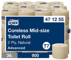Tork Toalettpapír TORK belsőmag nélküli natúr Mid-size T7