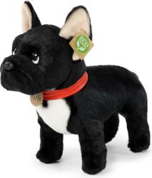 Rappa Bulldog francez de pluș negru cu guler în picioare 30 cm ECO-FRIENDLY (RP357204)