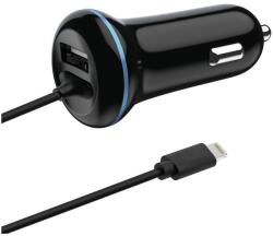 2GO USB-Kfz-Ladegerät DUO Lightning + 1x USB 1, 4m schwarz (797169) (797169)