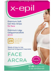 X-Epil Prémium lágy gélgyantacsíkok érzékeny bőrre arcra (12 db) - pelenka
